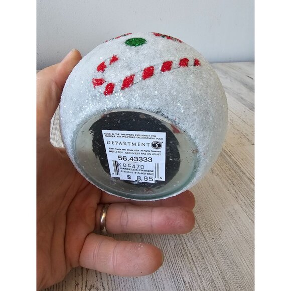 Dept 56 glass tea light snowman glitter sparkle 43333 candy cane vote - Picture 8 of 8